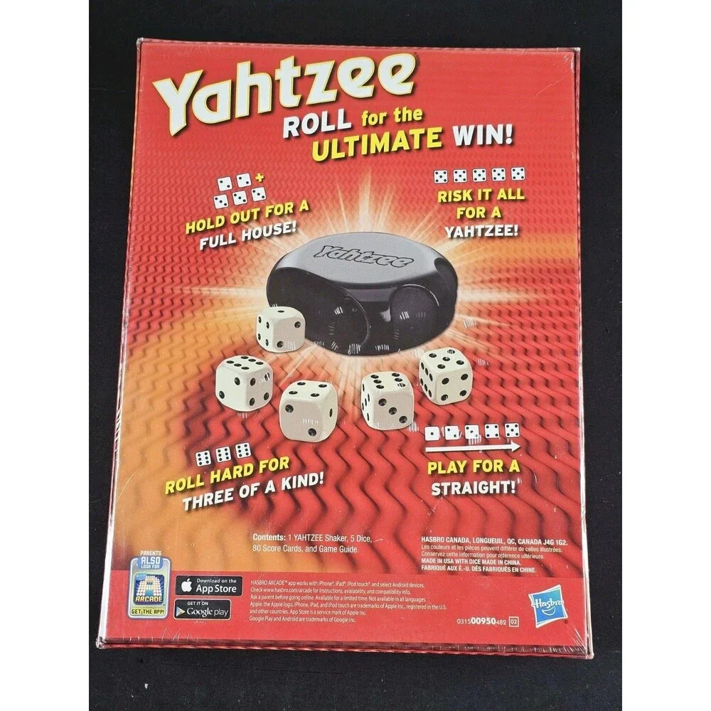 Hasbro Gaming Yahtzee Classic Dice Game Red Multicolor New Sealed (2 Available)